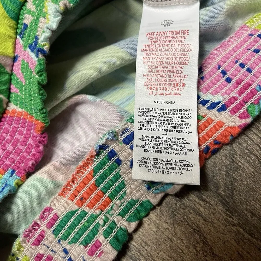 Mini Boden Two Piece Skirt Set Size 13-14 Y Multi Tropical Fruit 100% Cotton EUC
